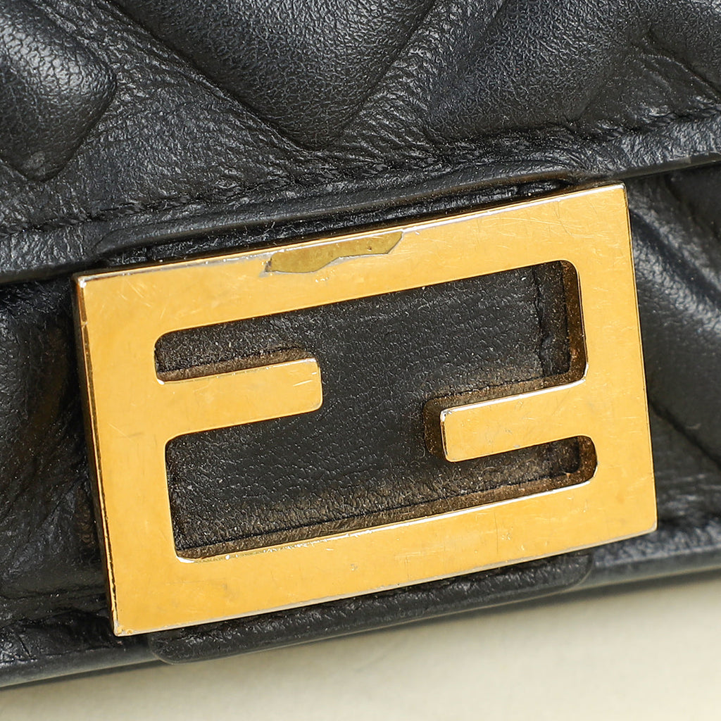 Fendi Black FF Embossed Compact Wallet
