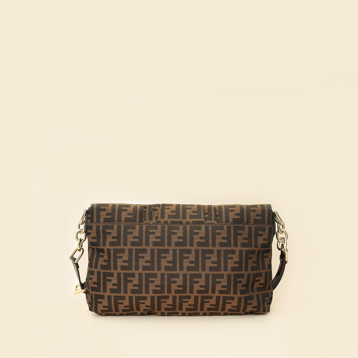 Fendi Tobacco Zucca Mia Flap Large Bag