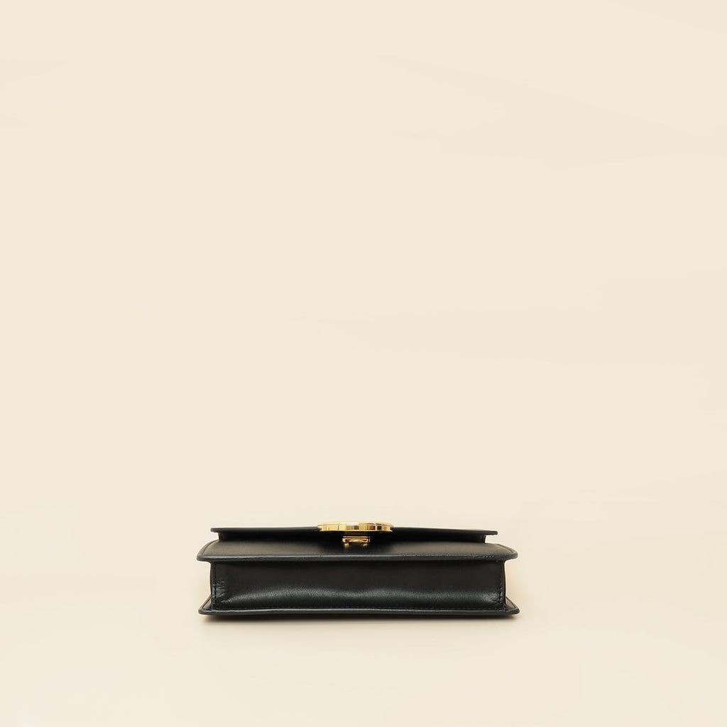 Fendi Black Medium Envelope Wallet on Chain