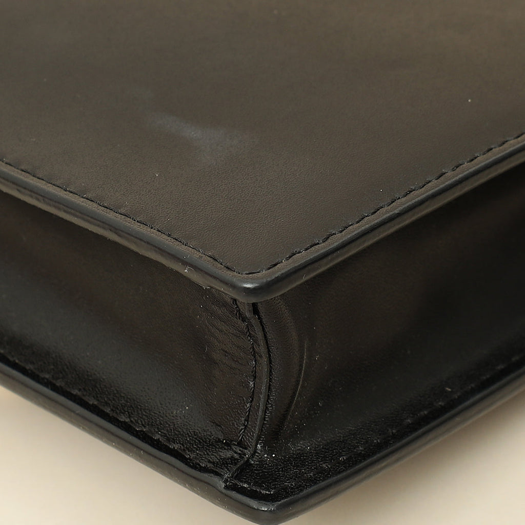 Fendi Black Medium Envelope Wallet on Chain