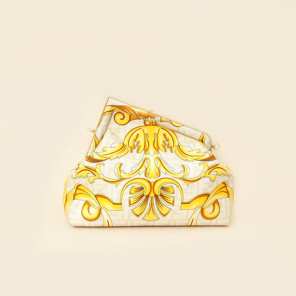 Fendi Tricolor x Versace Fendace Baroque Print "Fendi First" Medium Bag