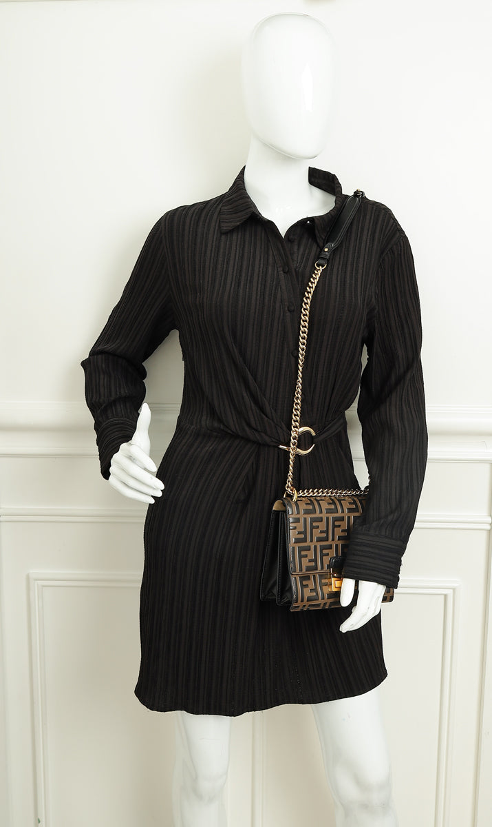 Fendi Bicolor FF Embossed Kan U Chain Small Shoulder Bag