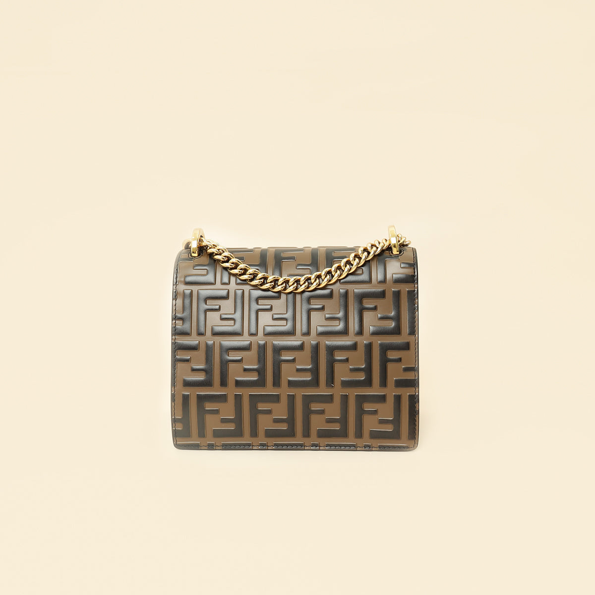 Fendi Bicolor FF Embossed Kan U Chain Small Shoulder Bag