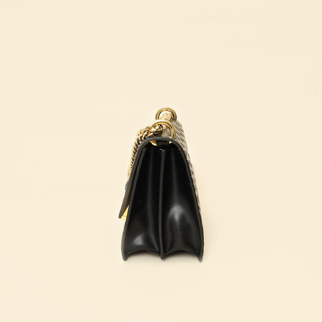 Fendi Bicolor FF Embossed Kan U Chain Small Shoulder Bag
