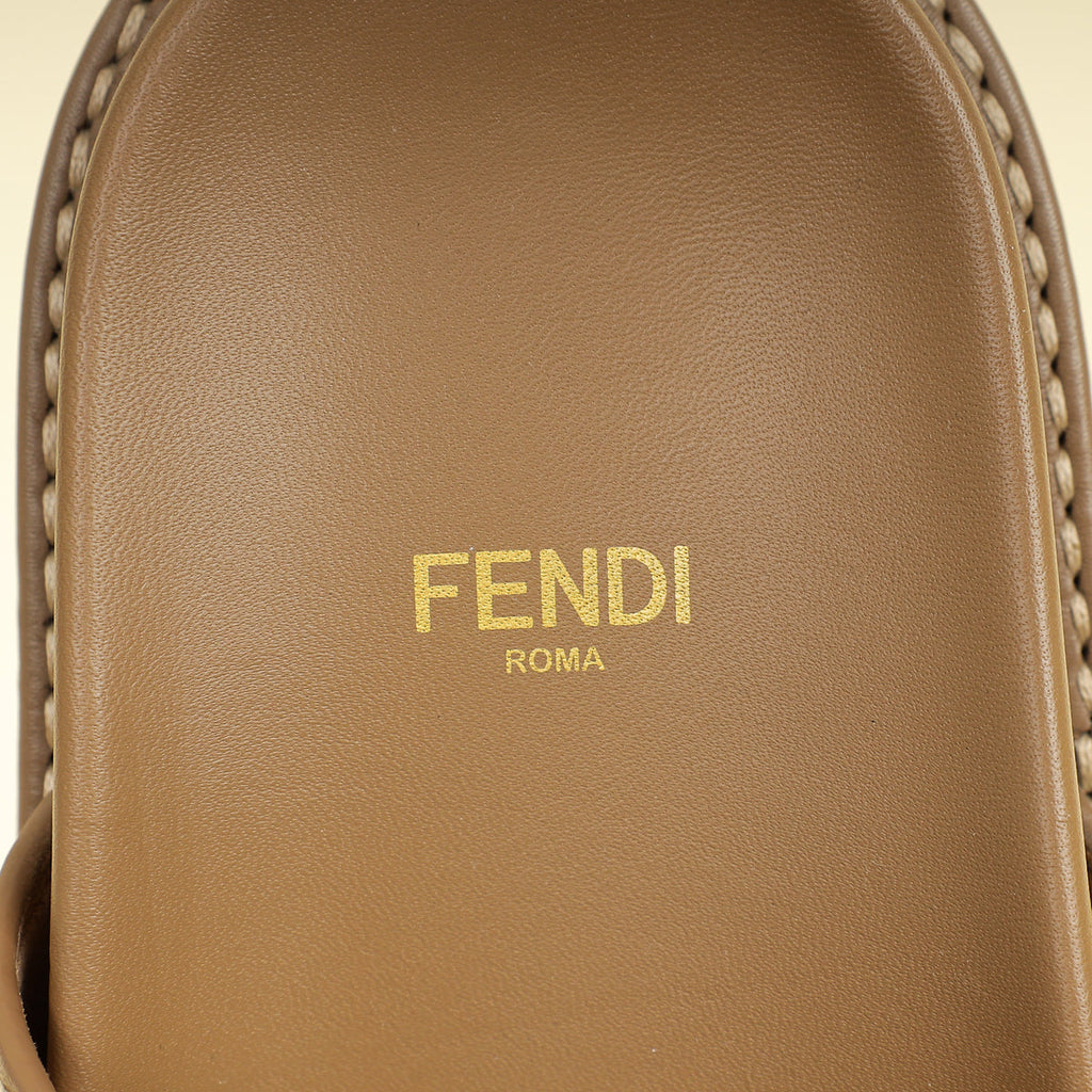 Fendi Bicolor Zucca FF Buckle Slide Sandal 38.5