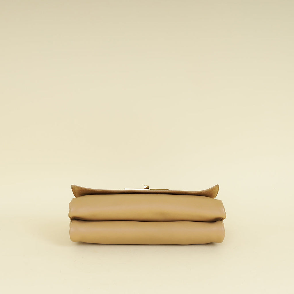 Fendi Beige Pequin Small Shoulder Bag