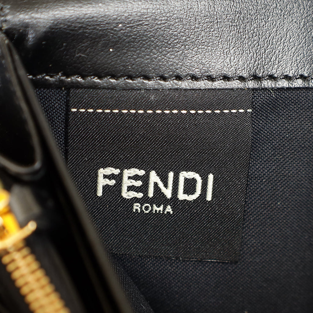 Fendi Black FF Diamonds Continental With Chain
