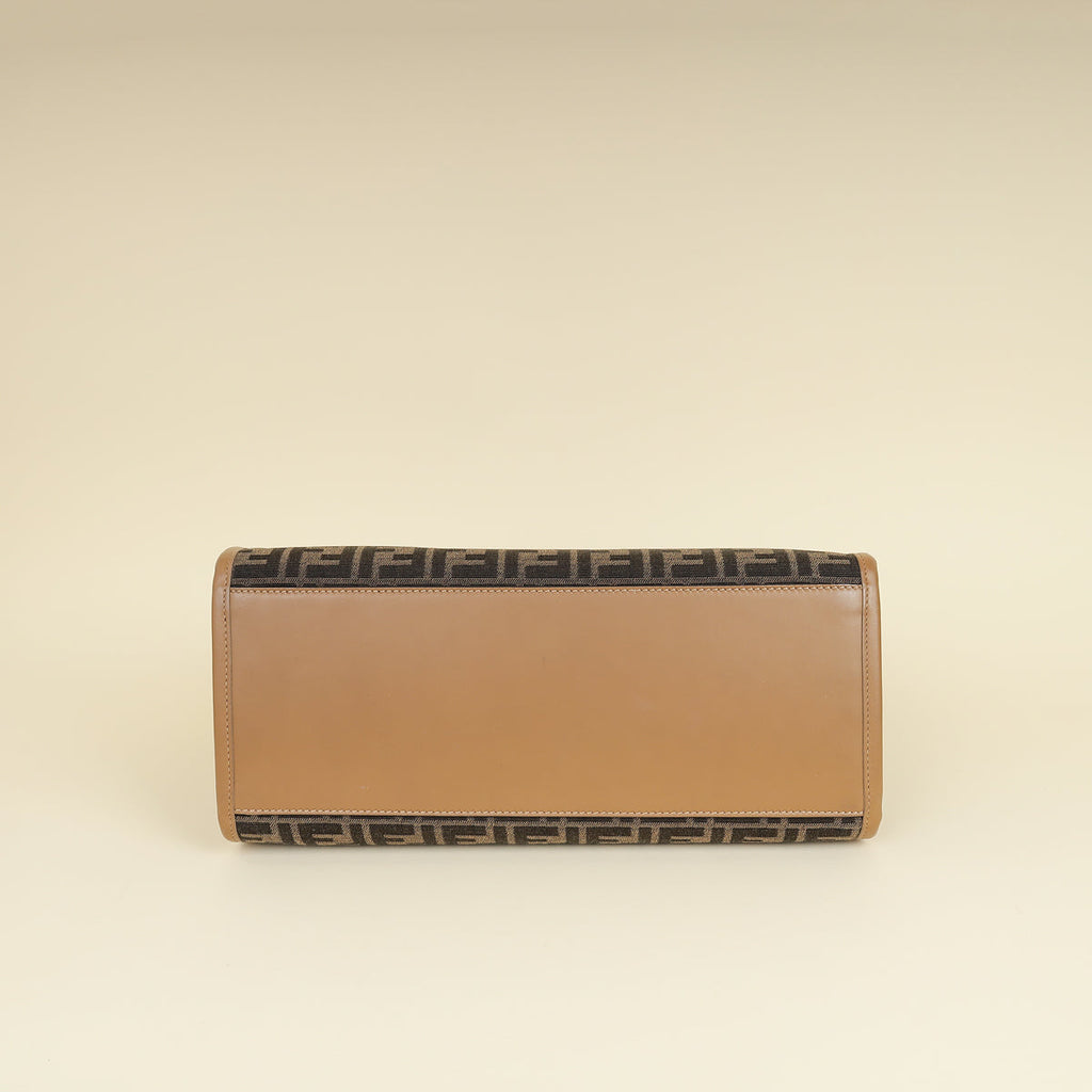 Fendi Bicolor Zucca Sunshine Medium Shopper Tote Bag