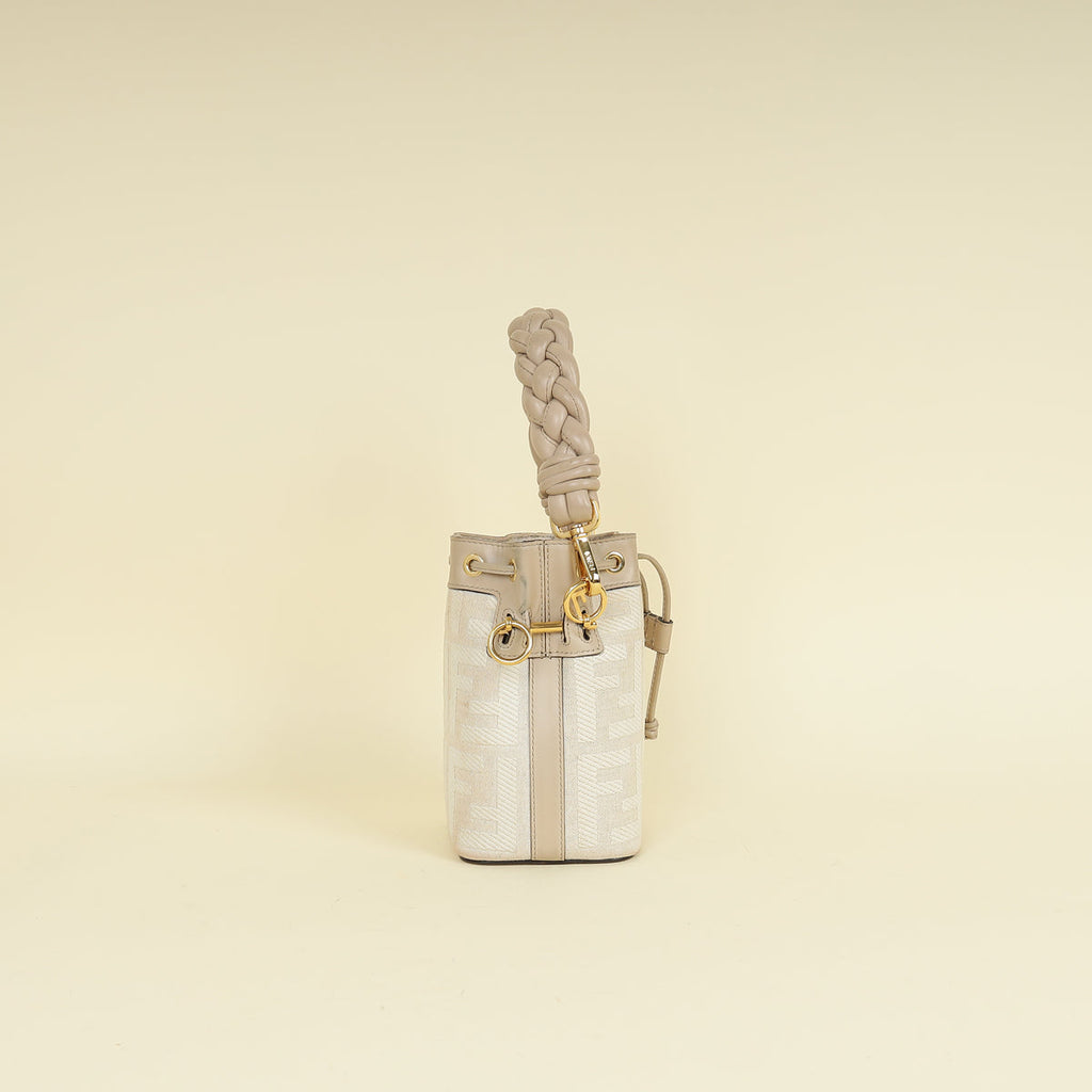 Fendi Dove Grey Mon Tresor Mini Bucket Bag