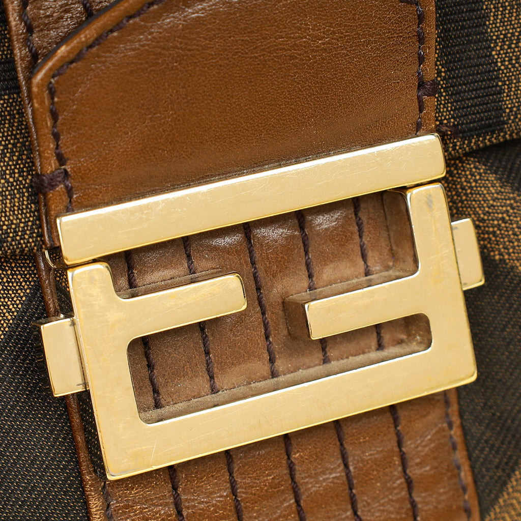 Fendi Tobacco Zucca Maxi Baguette Flap Bag
