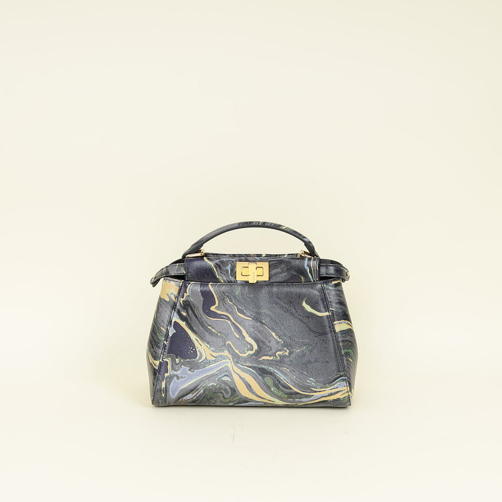 Fendi Multicolor Peekaboo Marble Print Mini Bag