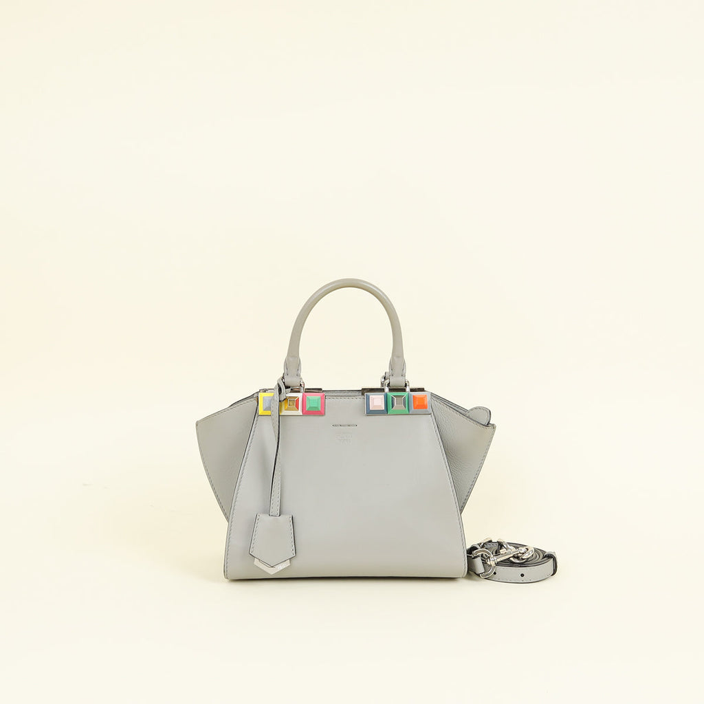 Fendi Grey 3 Jours Studded Petite Bag