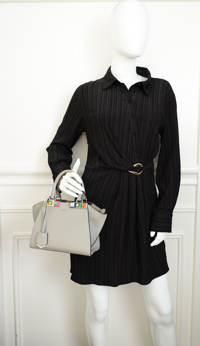 Fendi Grey 3 Jours Studded Petite Bag