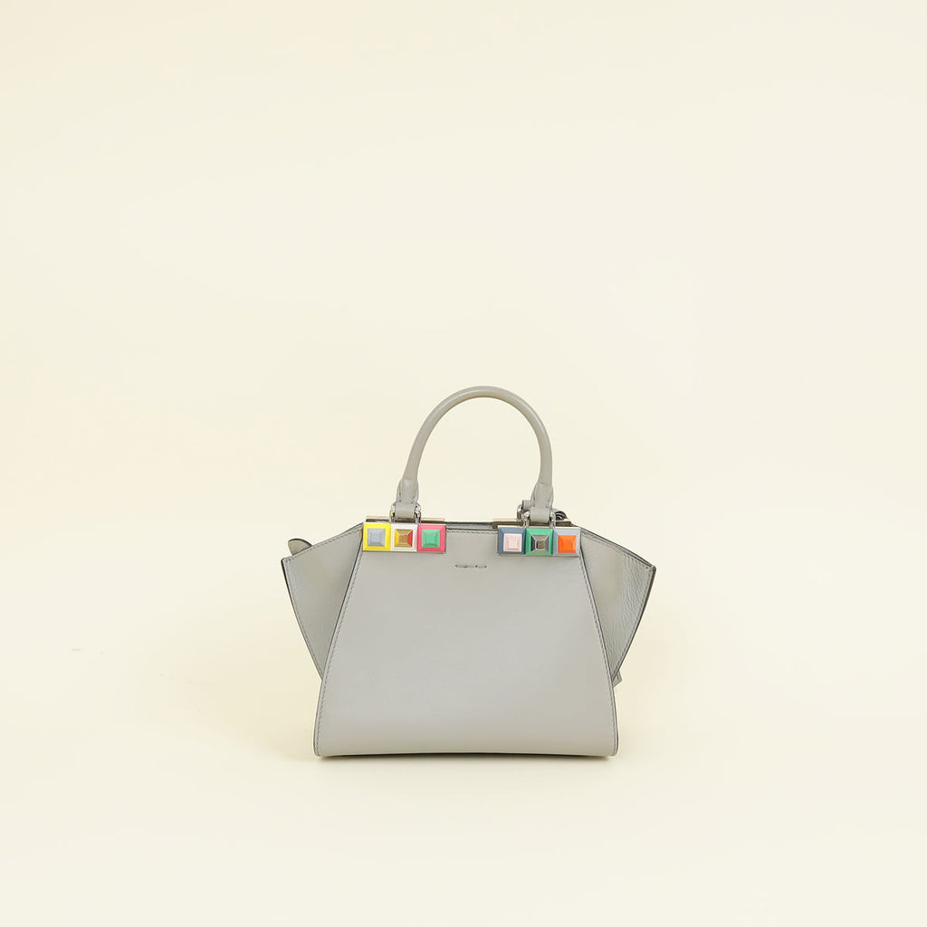 Fendi Grey 3 Jours Studded Petite Bag