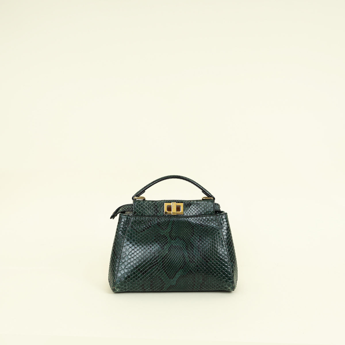 Fendi Green Python Peekaboo Mini Bag