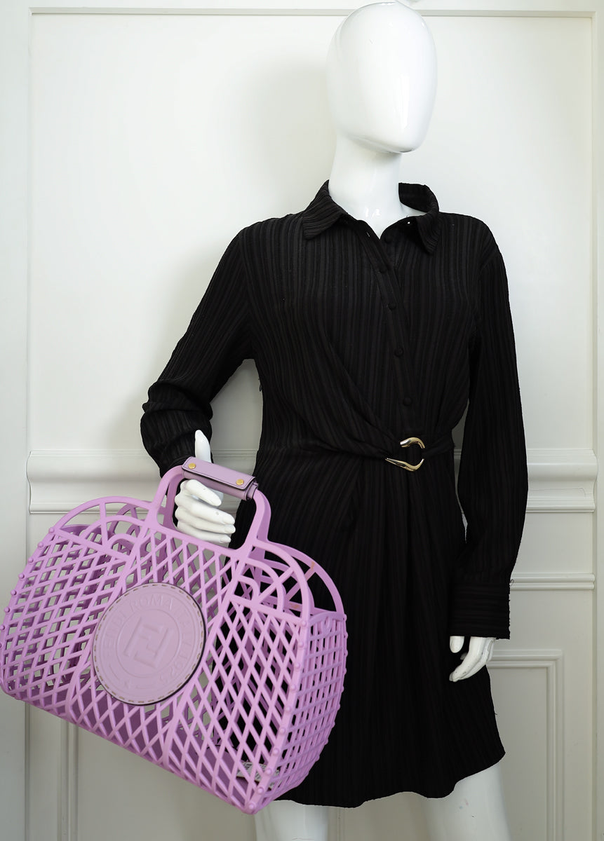 Fendi Purple Logo Basket Bag