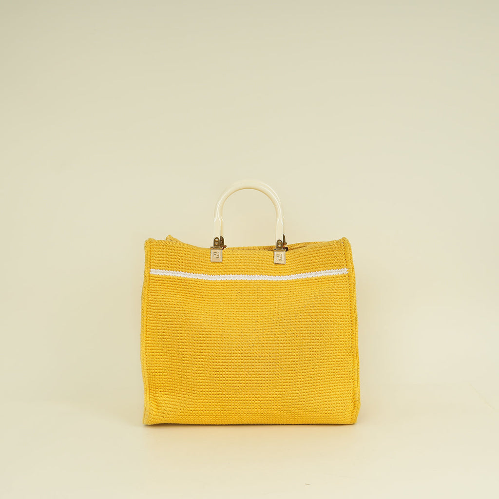Fendi Mimosa Panna Sunshine Medium Shopping Tote Bag