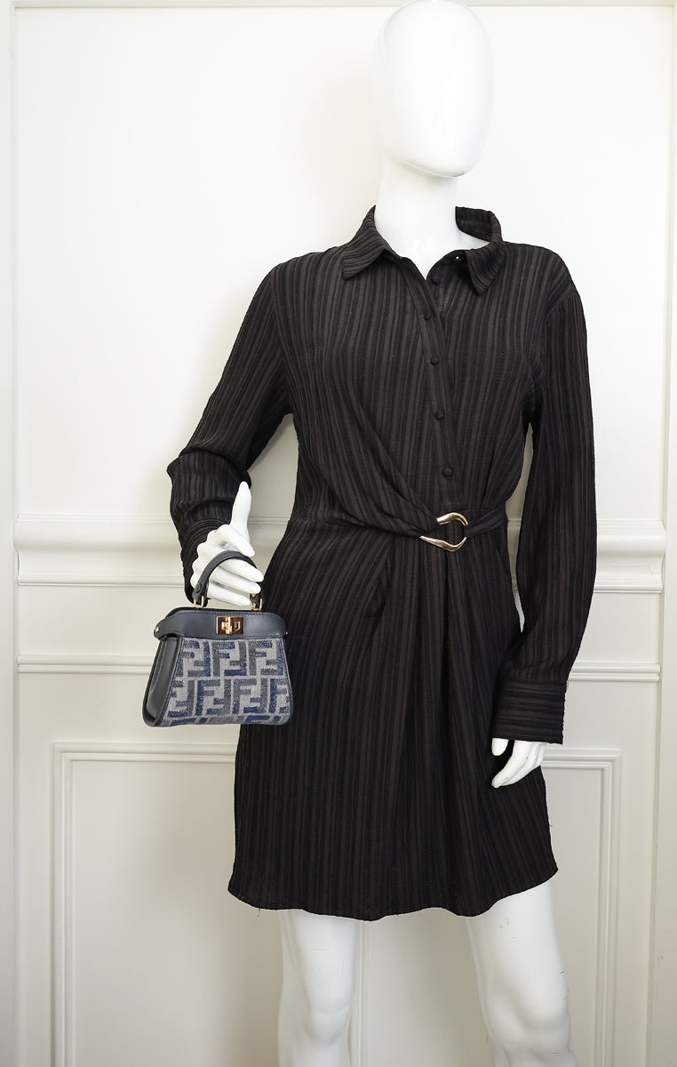 Fendi Navy Blue Nano Peekaboo Bag
