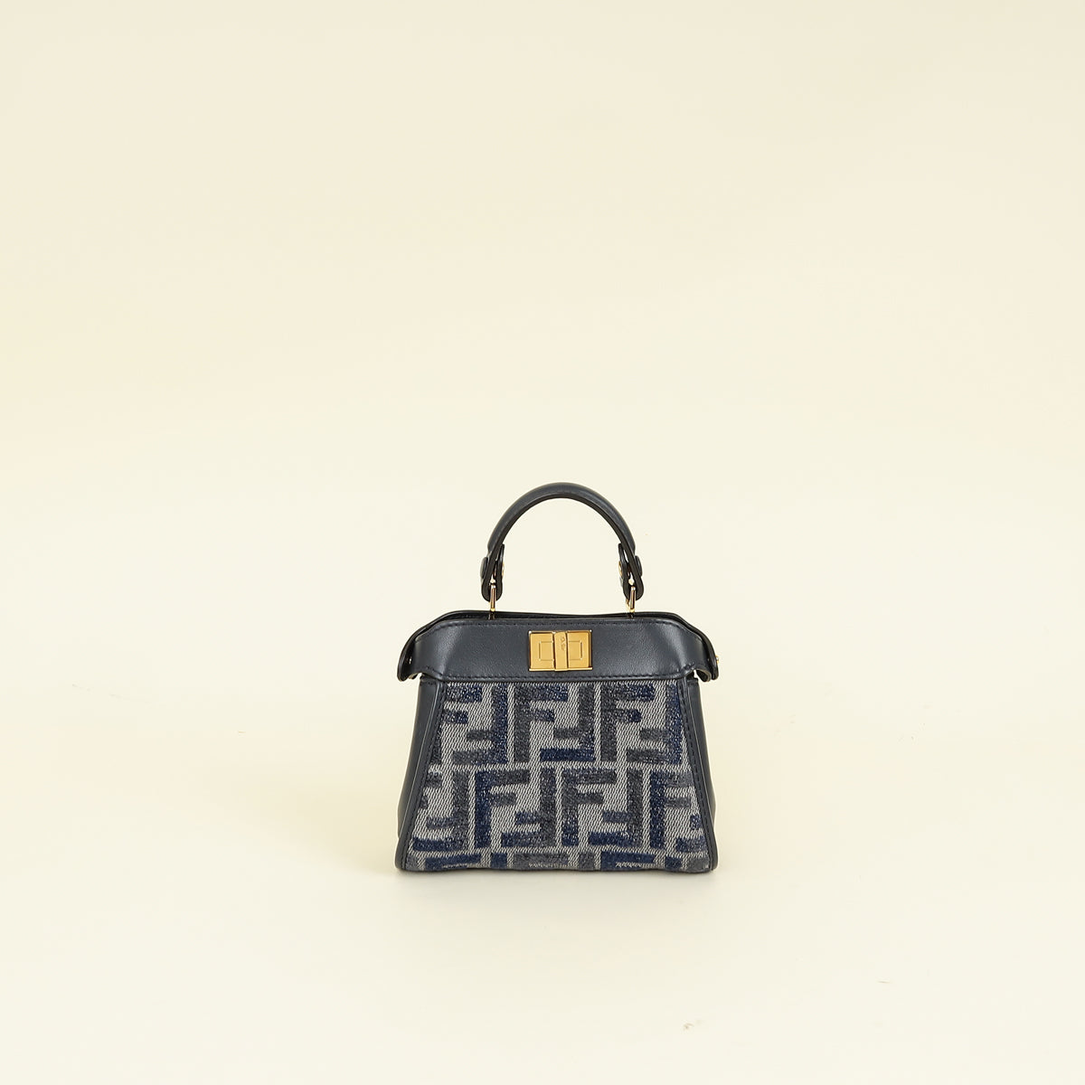 Fendi Navy Blue Nano Peekaboo Bag