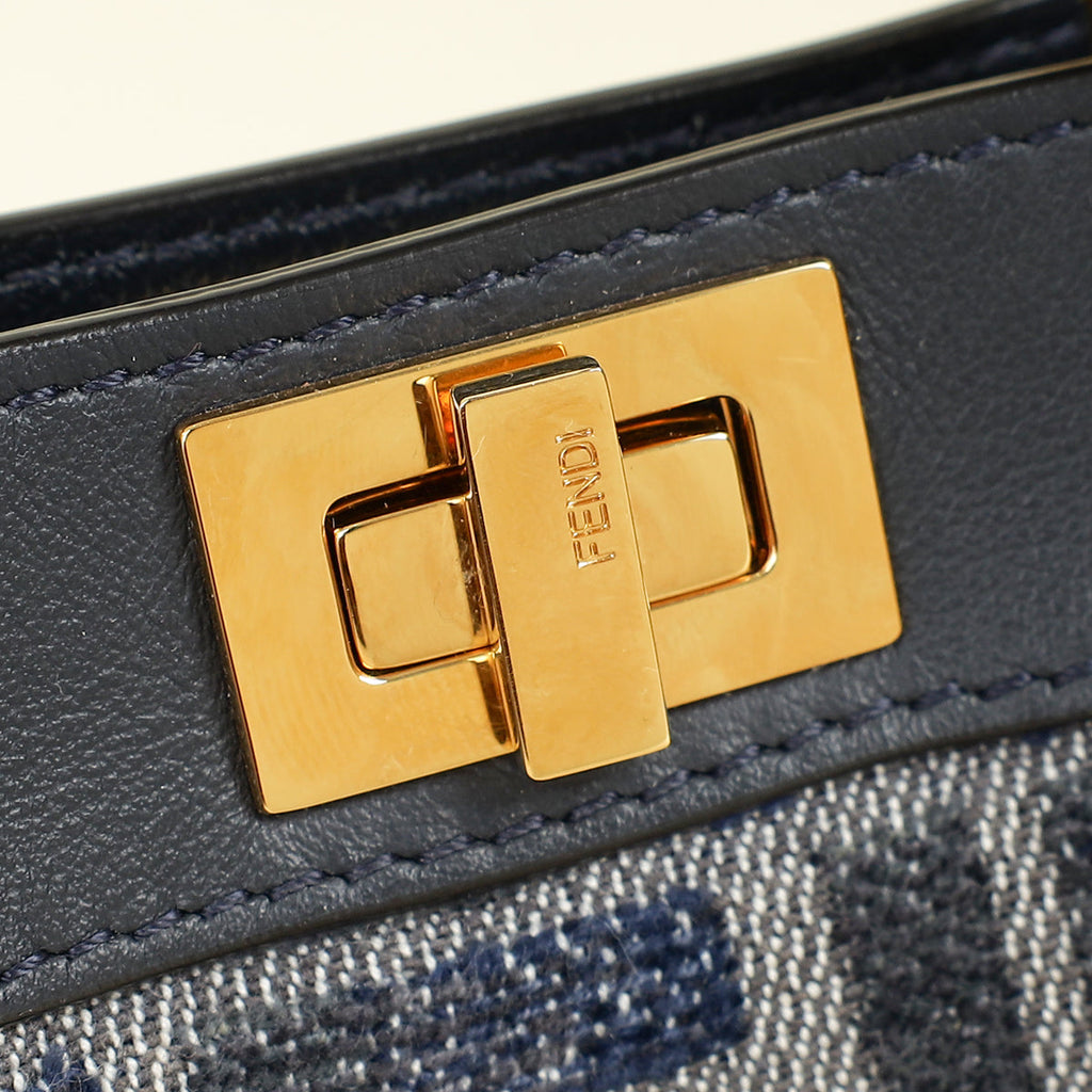 Fendi Navy Blue Nano Peekaboo Bag