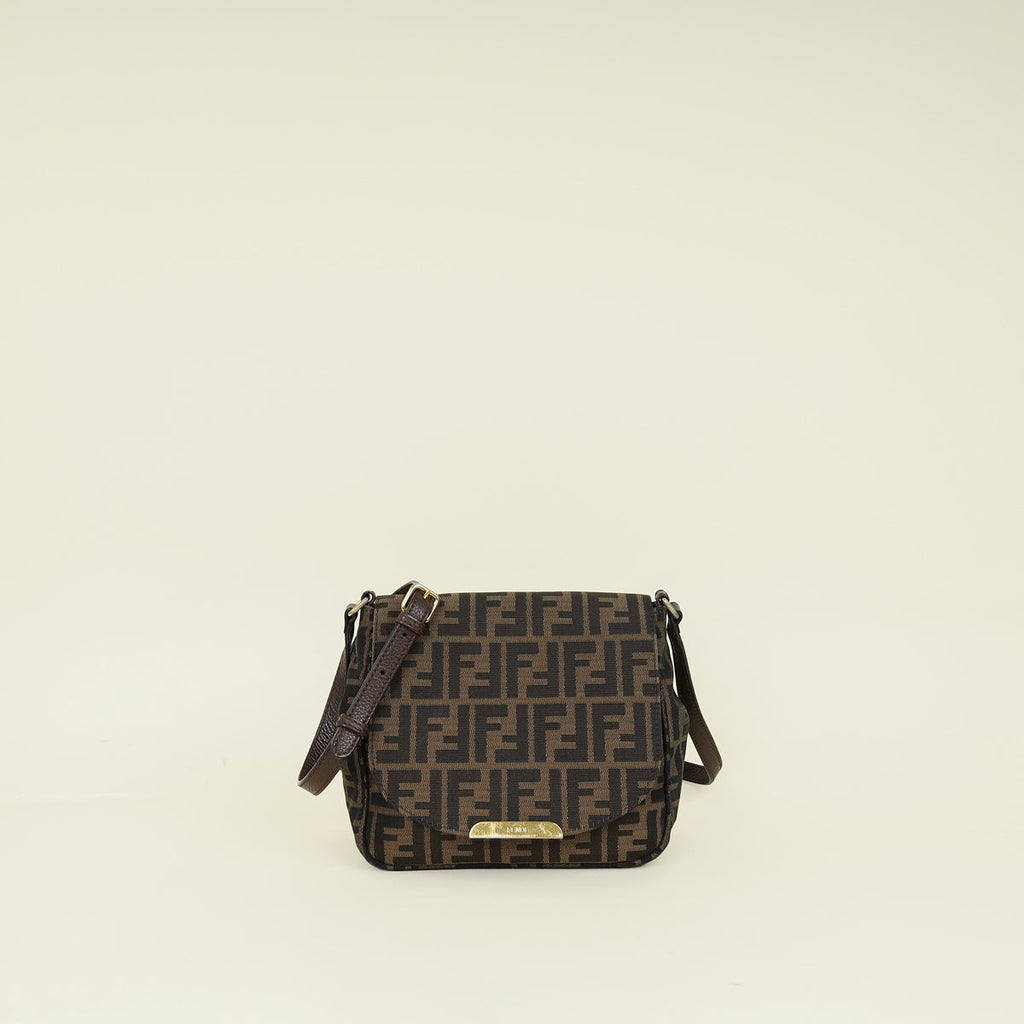 Fendi Bicolor Zucca Vitello Artic Small Messenger Bag