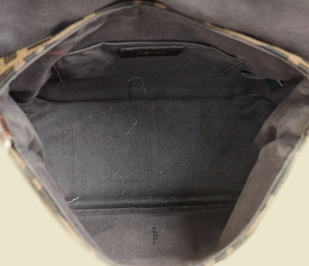 Fendi Bicolor Zucca Vitello Artic Small Messenger Bag