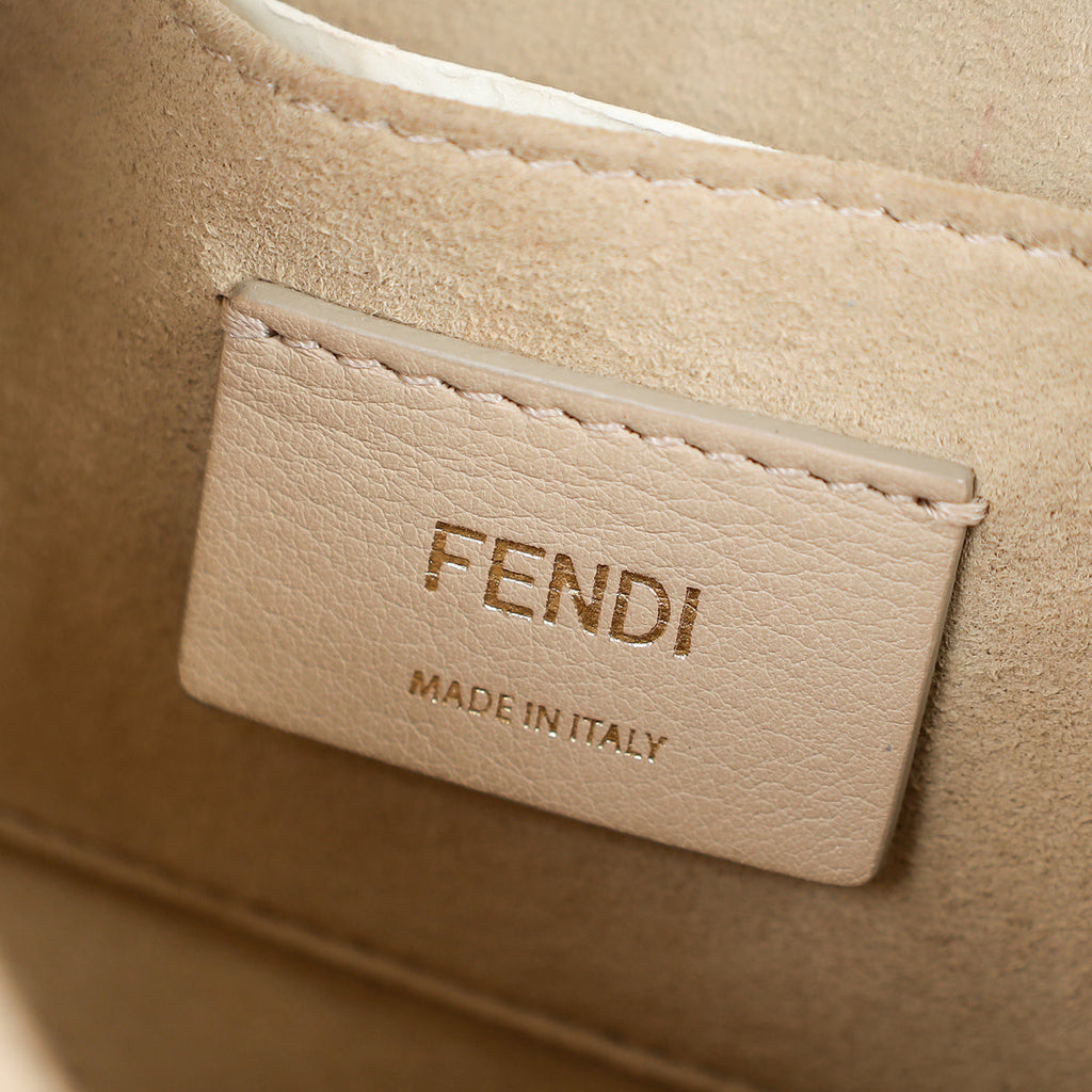 Fendi Tobacco FF Embossed U Kan Chain Small Shoulder Bag