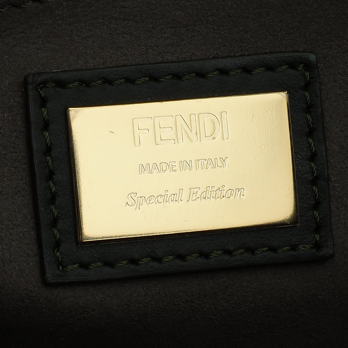 Fendi Olive Green Kan I F Logo Shoulder Bag
