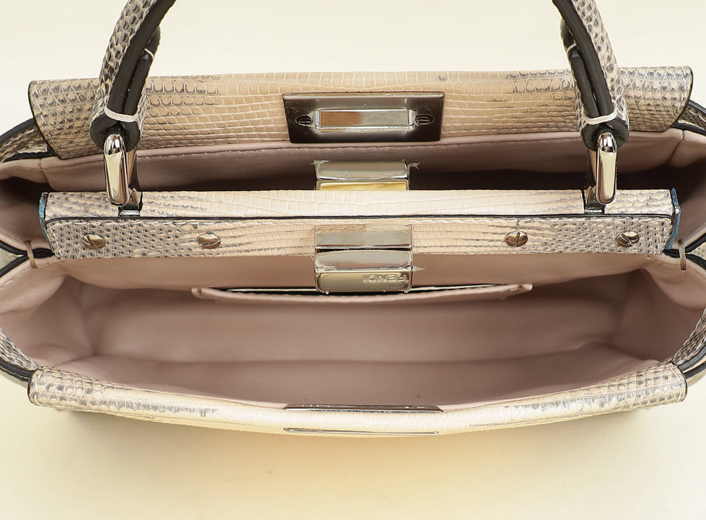 Fendi Bicolor Peekaboo Mini Lizard Bag