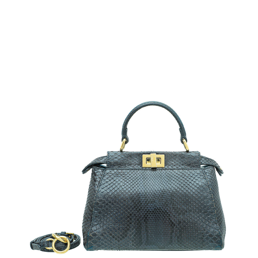 Fendi Bicolor Python Peekaboo Mini Bag