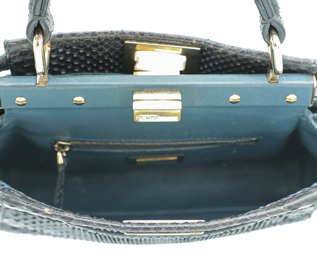 Fendi Bicolor Python Peekaboo Mini Bag