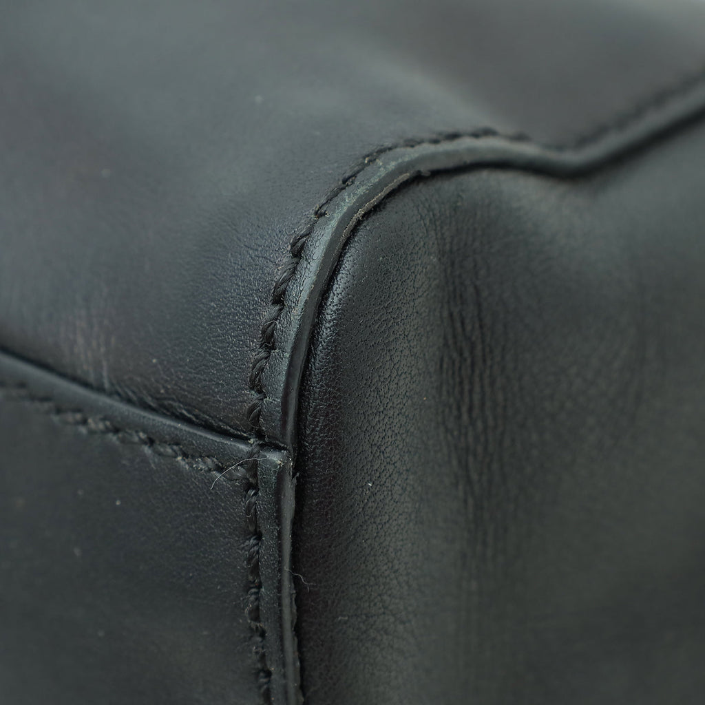 Fendi Black Mini Vitello Saddle Peekaboo Bag