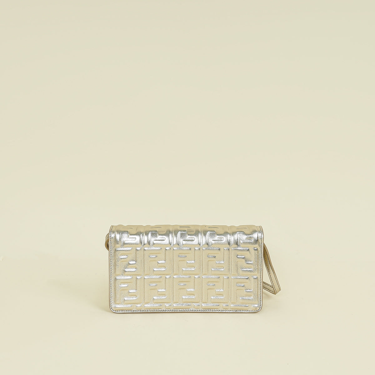 Fendi Metallic Gold Baguette Wallet On Chain
