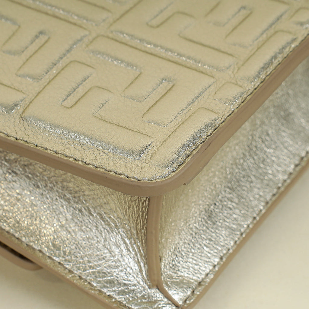 Fendi Metallic Gold Baguette Wallet On Chain