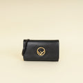Fendi Black F Logo Wallet On Chain Clutch