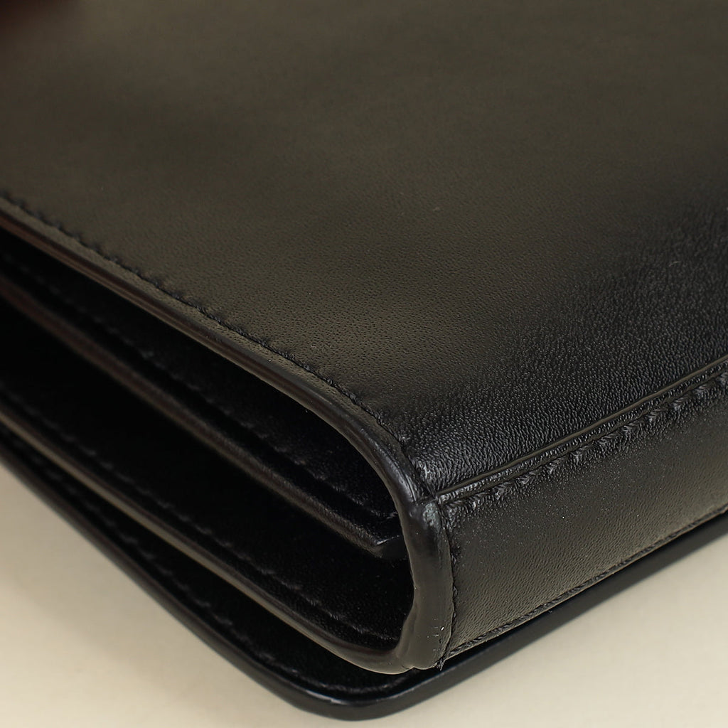 Fendi Black F Logo Wallet On Chain Clutch