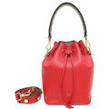 Fendi Red Mon Tresor Small Bucket Bag W/Mini Strap You