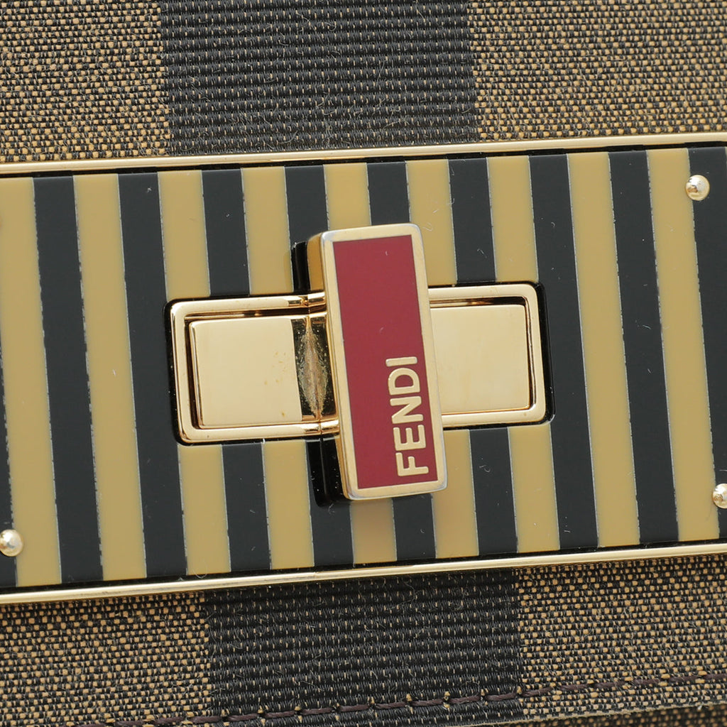Fendi Brown Pequin Claudia Bag
