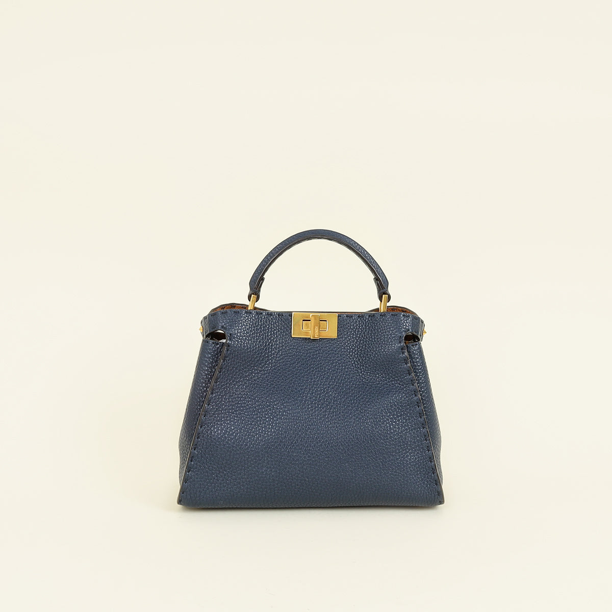 Fendi Navy Blue Peekaboo Selleria Essentially Mini Bag