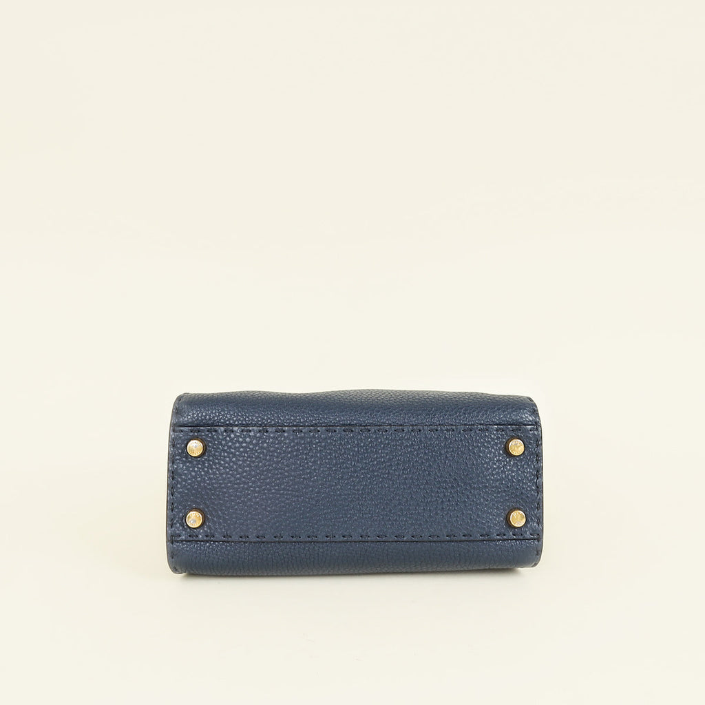 Fendi Navy Blue Peekaboo Selleria Essentially Mini Bag