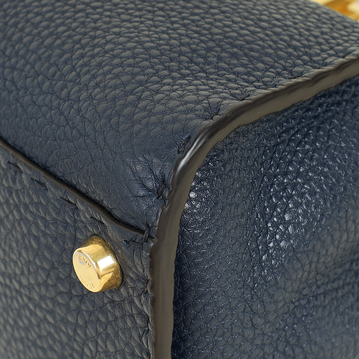 Fendi Navy Blue Peekaboo Selleria Essentially Mini Bag