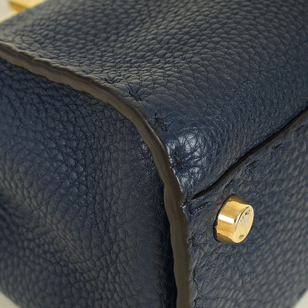 Fendi Navy Blue Peekaboo Selleria Essentially Mini Bag