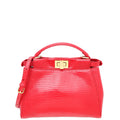 Fendi Red Lizard Iconic Peekaboo Bag