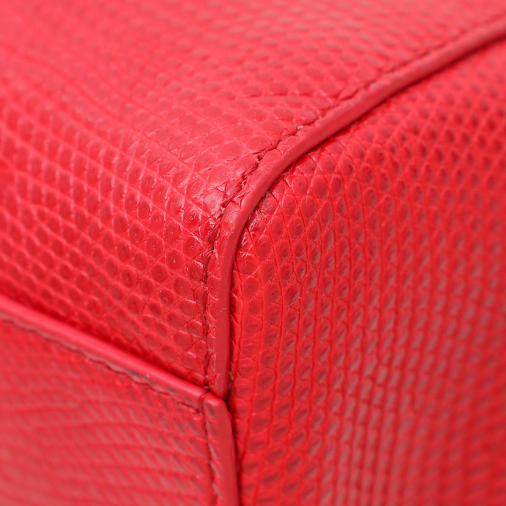 Fendi Red Lizard Iconic Peekaboo Bag