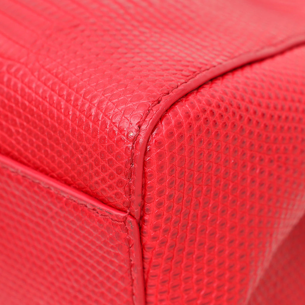 Fendi Red Lizard Iconic Peekaboo Bag