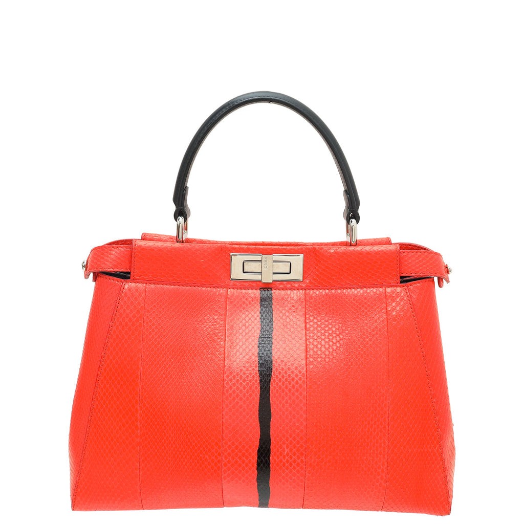Fendi Bicolor Python Peekaboo Regular Bag