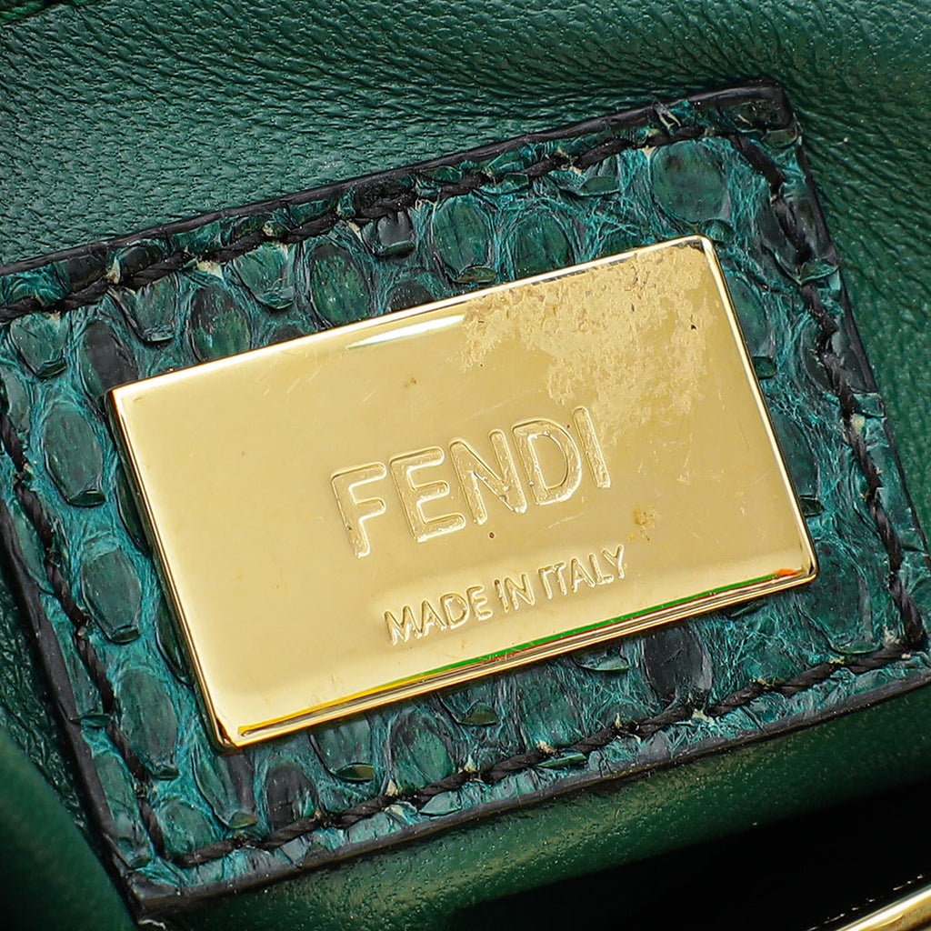 Fendi Green Python Peekaboo Mini Bag