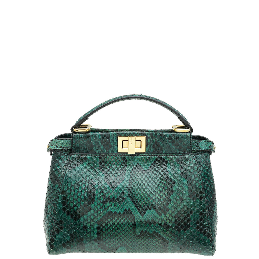 Fendi Green Python Peekaboo Mini Bag