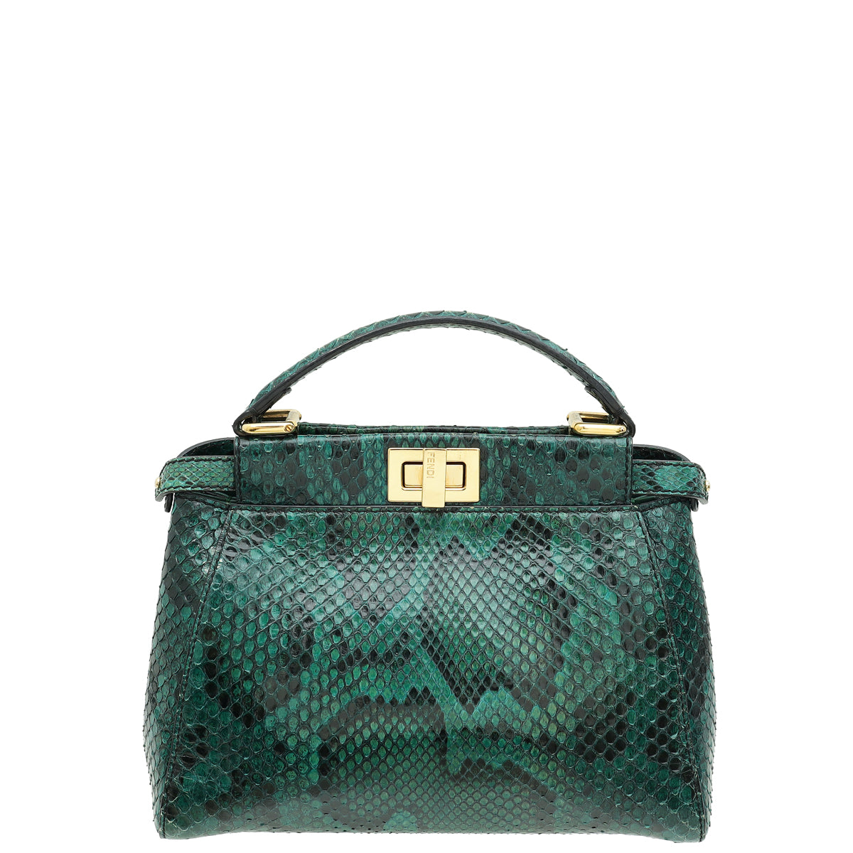 Fendi Green Python Peekaboo Mini Bag