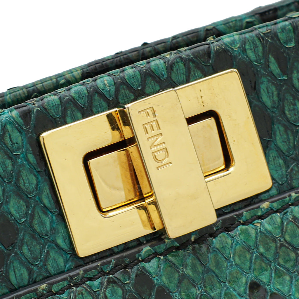 Fendi Green Python Peekaboo Mini Bag